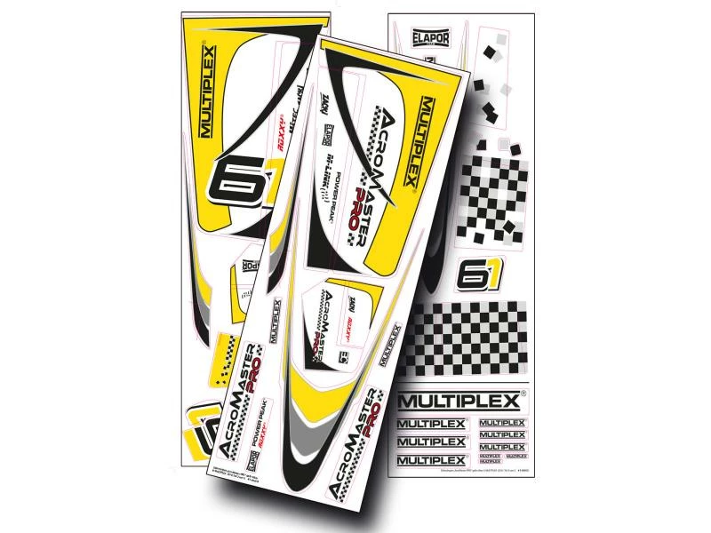 Multiplex Dekorbogen AcroMaster gelb-grau